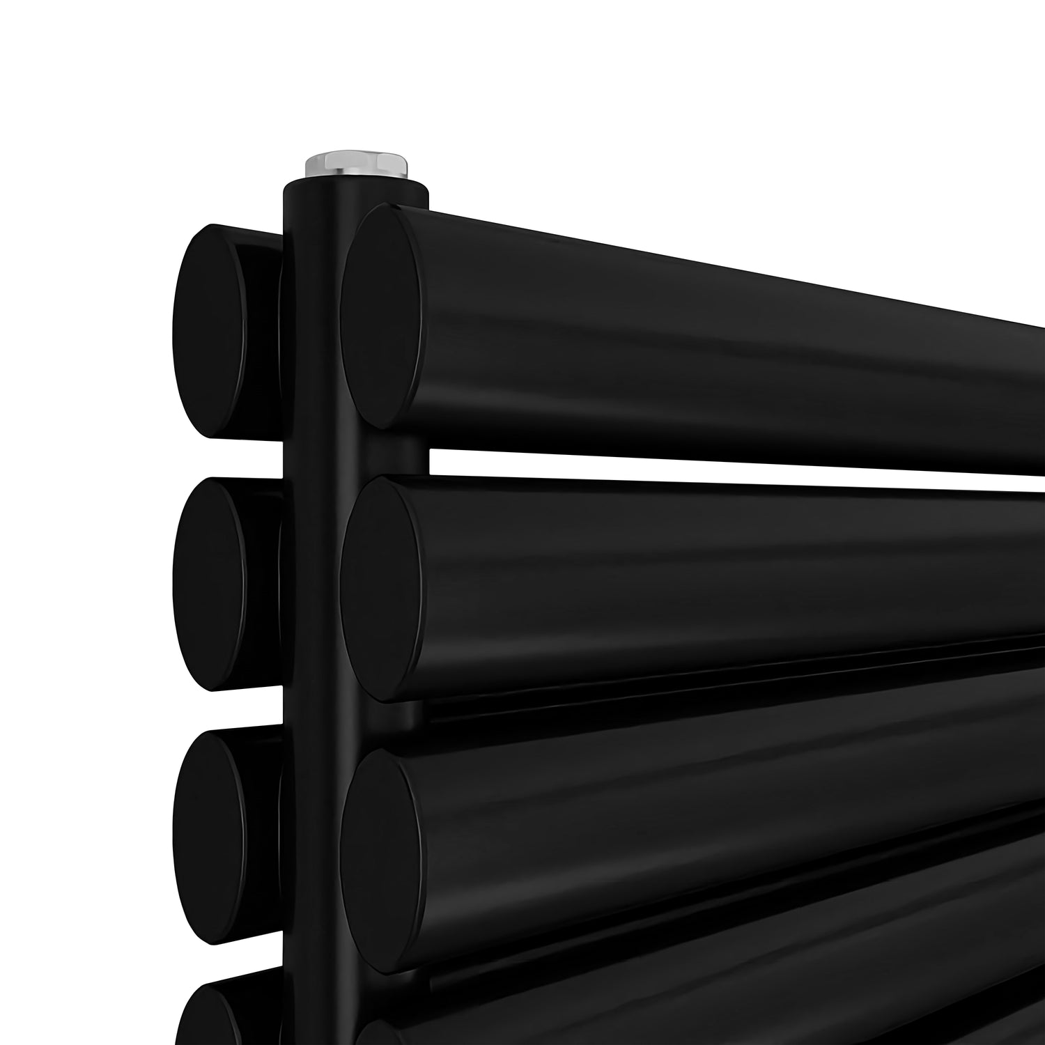 Modern Splash Black Horizontal Oval Column Radiator 354x1600mm Double