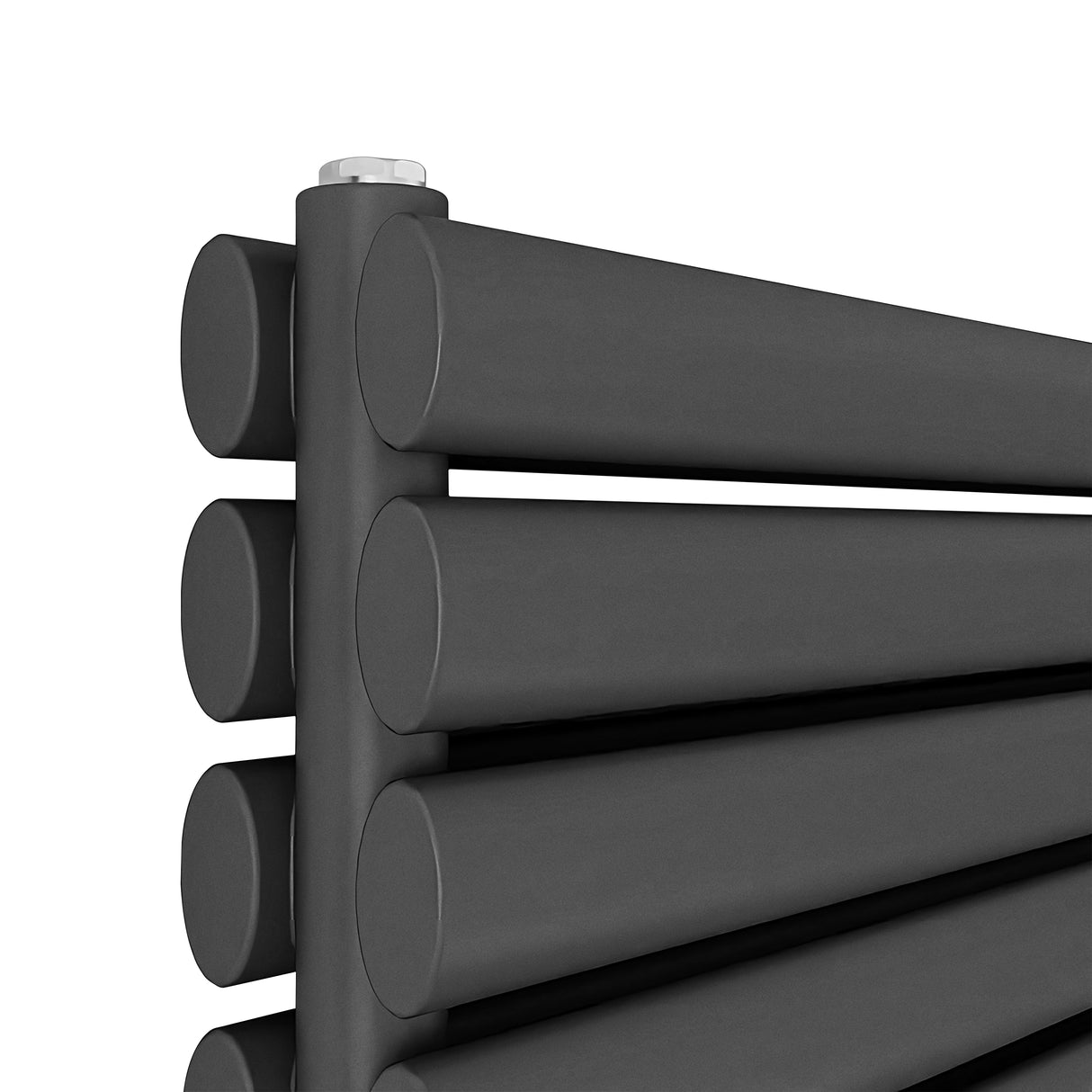 Modern Splash Anthracite Horizontal Oval Column Radiator 472x1800mm Double