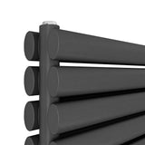 Modern Splash Anthracite Horizontal Oval Column Radiator 472x1800mm Double