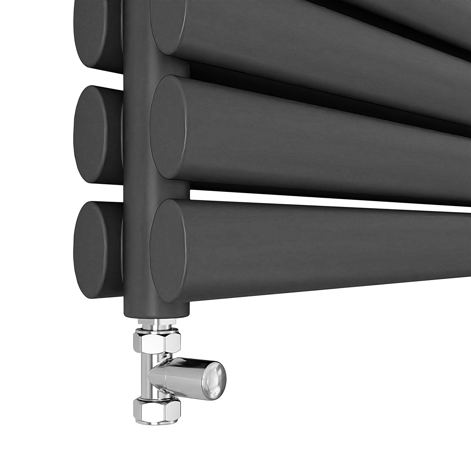 Modern Splash Anthracite Horizontal Oval Column Radiator 472x1800mm Do