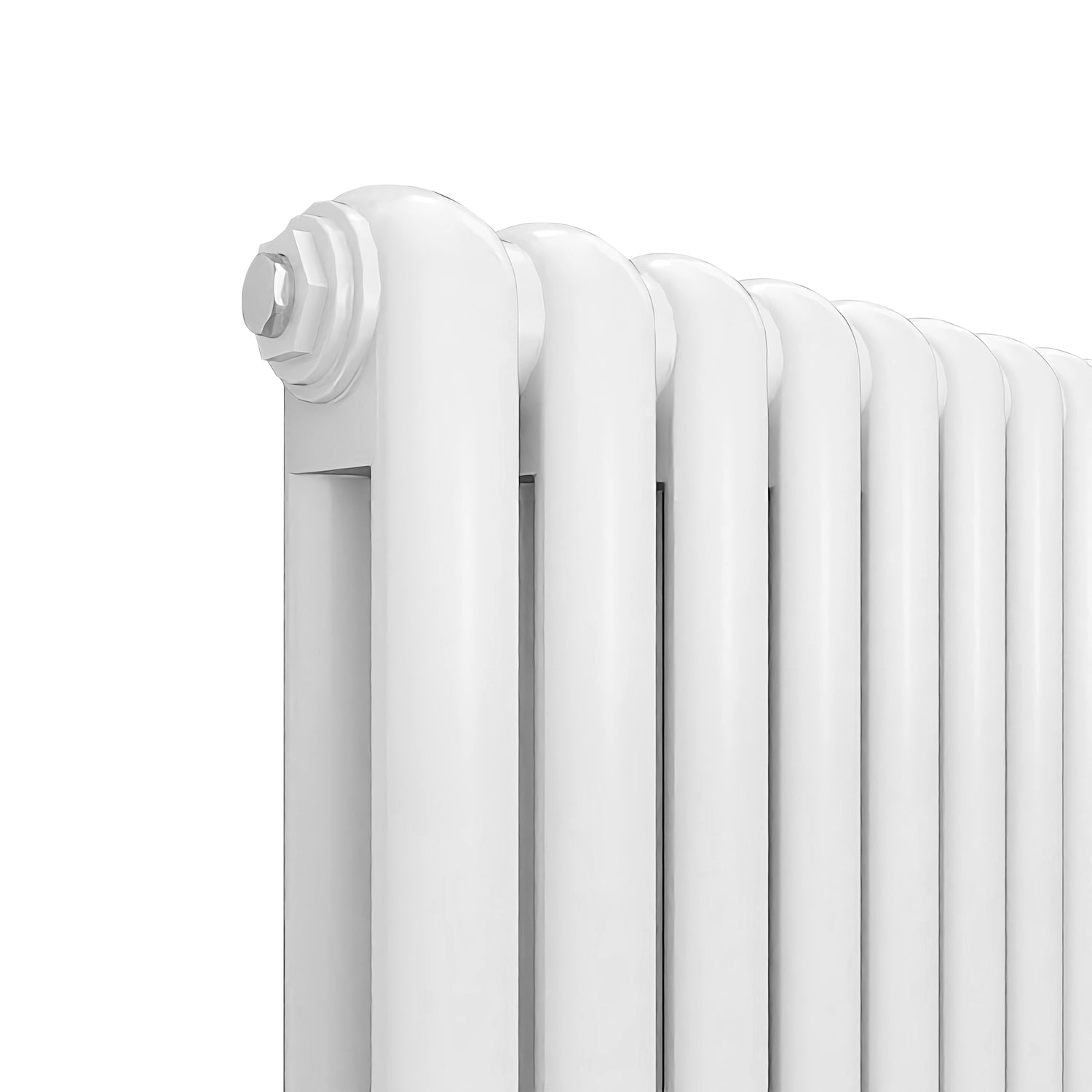 White Horizontal Cast Iron Round Tube Radiator 600x804mm Double ...