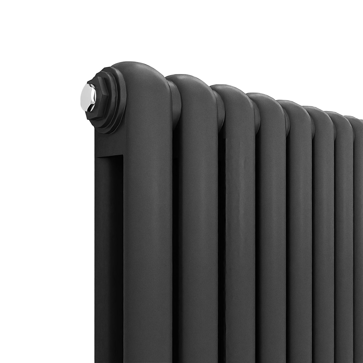 Anthracite Vertical Cast Iron Round Tube Radiator 1800x504mm | Modern ...