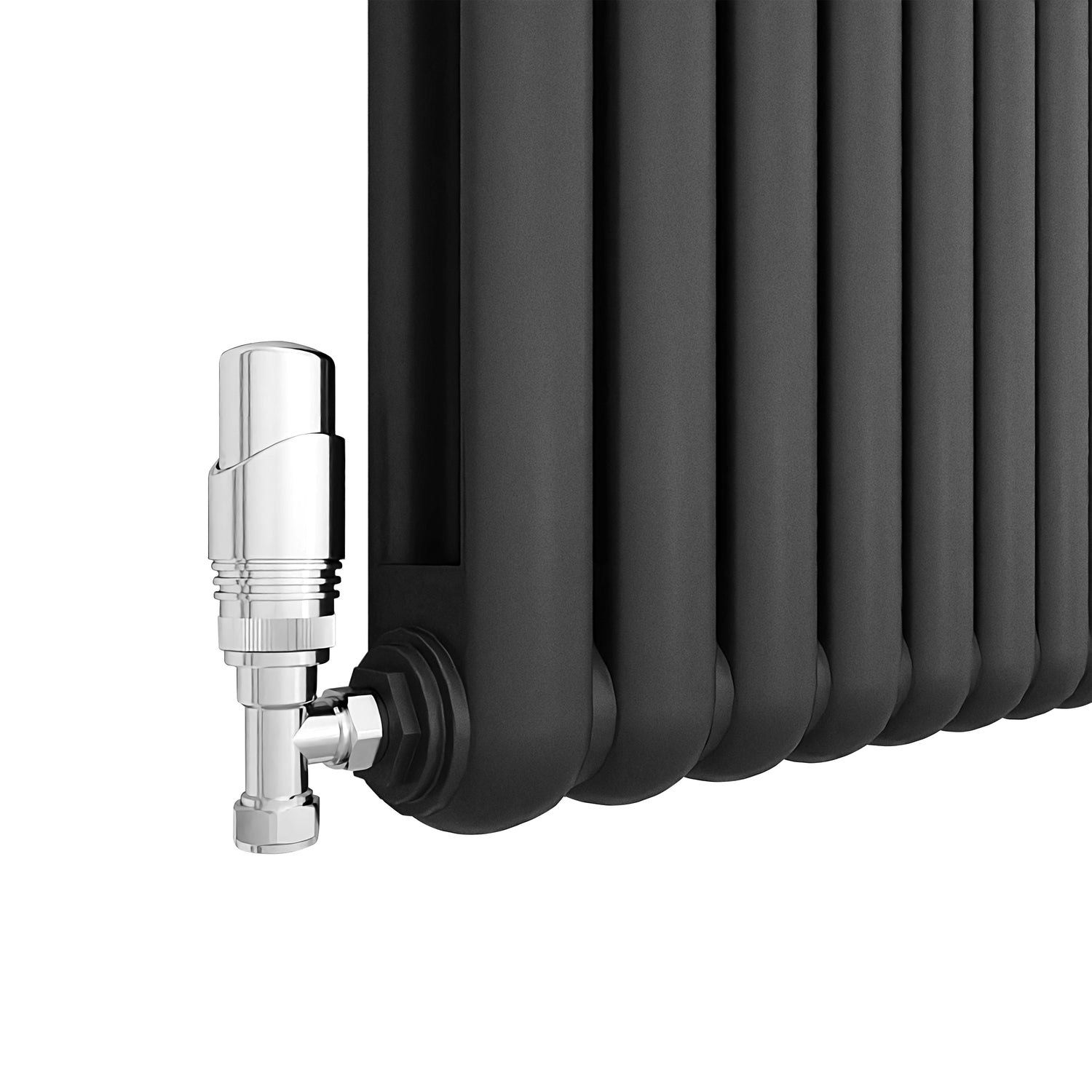 Anthracite Horizontal Cast Iron Round Tube Radiator 600x384mm Double ...