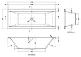 Modern Splash Asselby 1700mm x 700mm Square Double Ended Bath With Legs