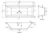 Modern Splash Asselby 1700mm x 750mm Square Double Ended Bath With Legs