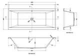 Modern Splash Asselby 1800mm x 800mm Square Double Ended Bath With Legs
