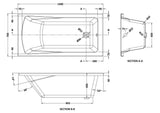 Modern Splash Linton 1400mm x 700mm Square Single Ended Bath With Legs