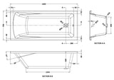 Modern Splash Linton 1600mm x 700mm Square Single Ended Bath With Legs