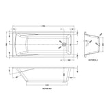 Modern Splash Linton 1700mm x 700mm Square Single Ended Bath With Legs