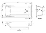 Modern Splash Linton 1700mm x 750mm Square Single Ended Bath With Legs