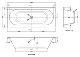 Modern Splash Otley 1700mm x 700mm Round Double Ended Bath With Legs