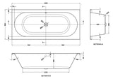 Modern Splash Otley 1800mm x 800mm Round Double Ended Bath With Legs