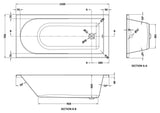 Modern Splash Barmby 1500mm x 700mm Square Single Ended Bath With Legs