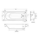 Modern Splash Barmby 1700mm x 700mm Round Single Ended Bath With Legs