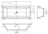 Modern Splash Thin Edge 1800mm x 800mm Square Double Ended Bath With Legs