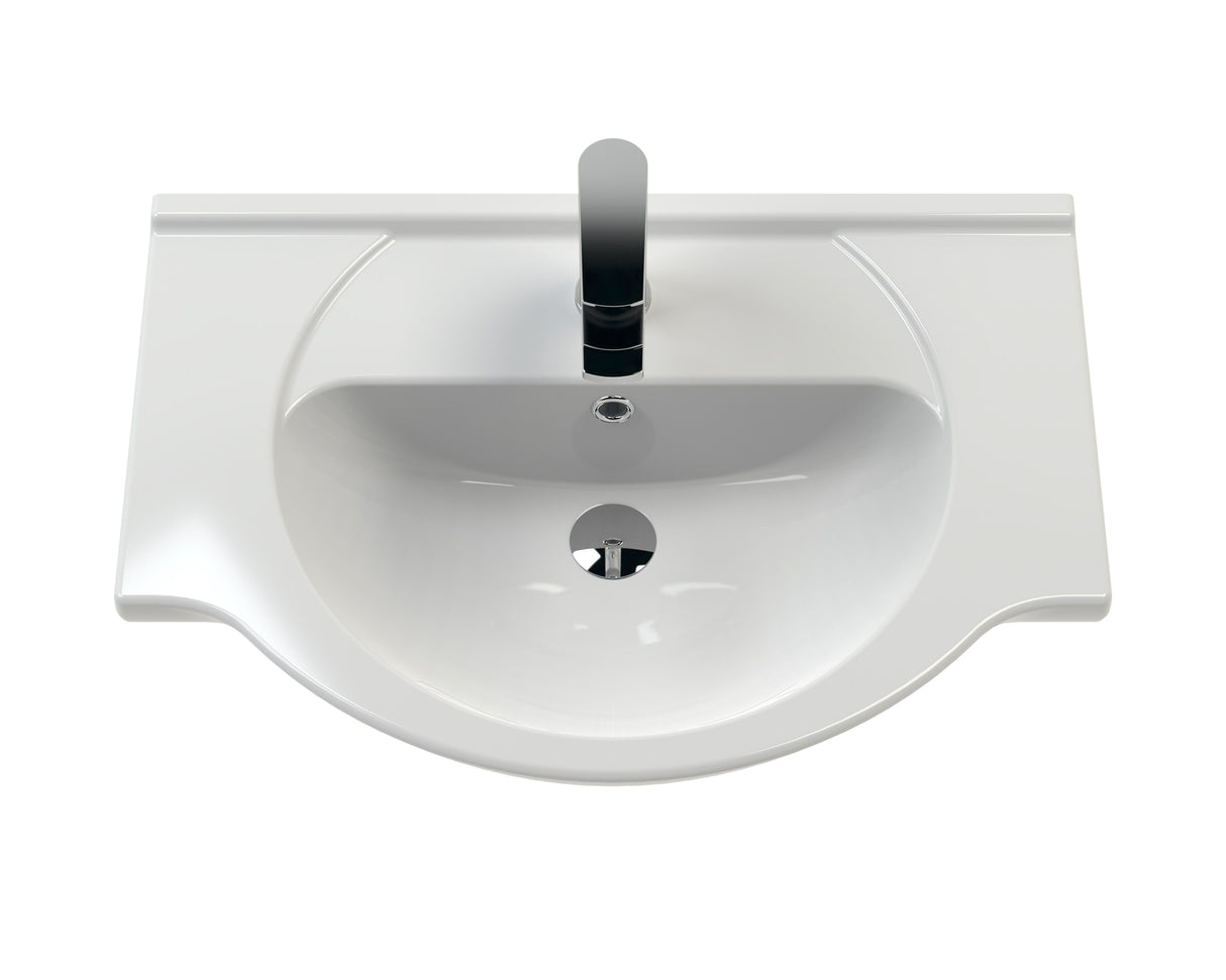 Modern Splash Mayford Round 1 Tap Hole 650mm Ceramic Basin