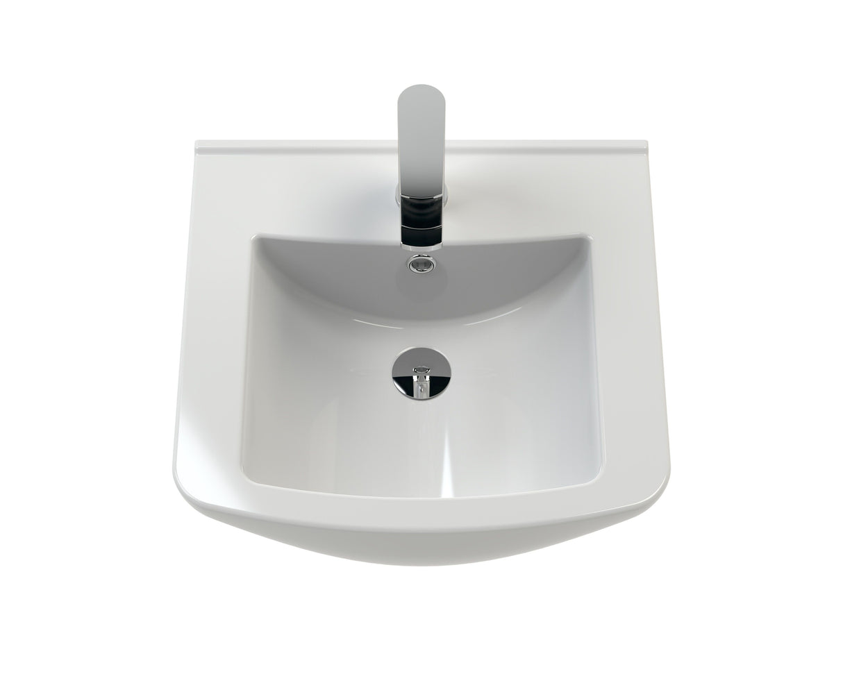 Modern Splash Mayford Square 1 Tap Hole 460mm Ceramic Basin