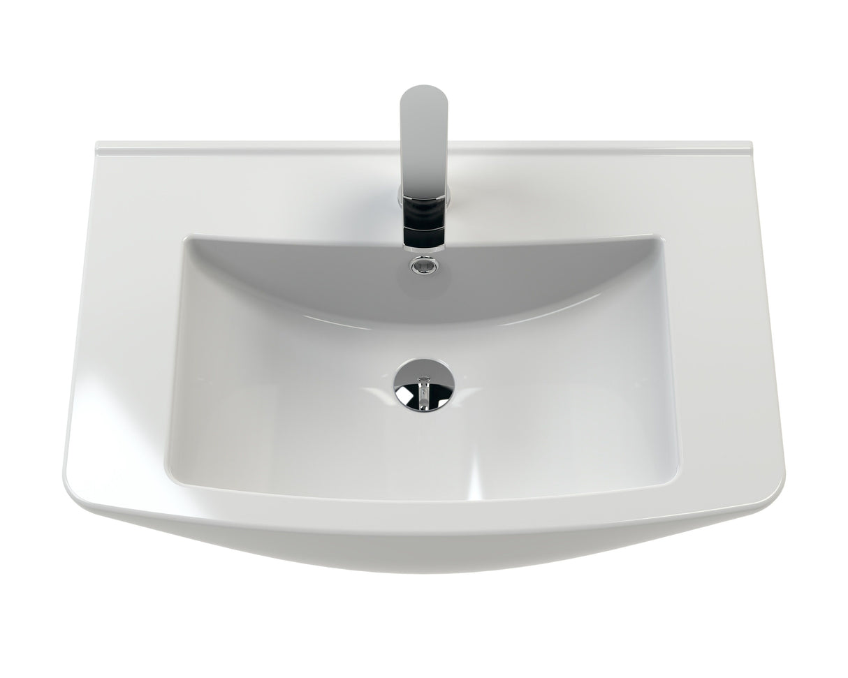 Modern Splash Mayford Square 1 Tap Hole 650mm Ceramic Basin