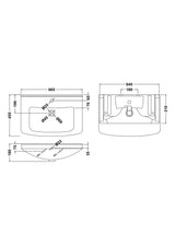 Modern Splash Mayford Square 1 Tap Hole 650mm Ceramic Basin