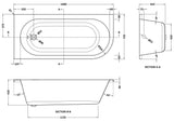 Modern Splash 1600mm Left-Hand Curved Corner Bath With Legs
