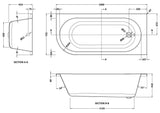 Modern Splash 1600mm Right-Hand Curved Corner Bath With Legs