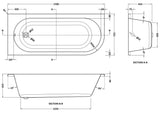 Modern Splash 1700mm Left-Hand Curved Corner Bath With Legs