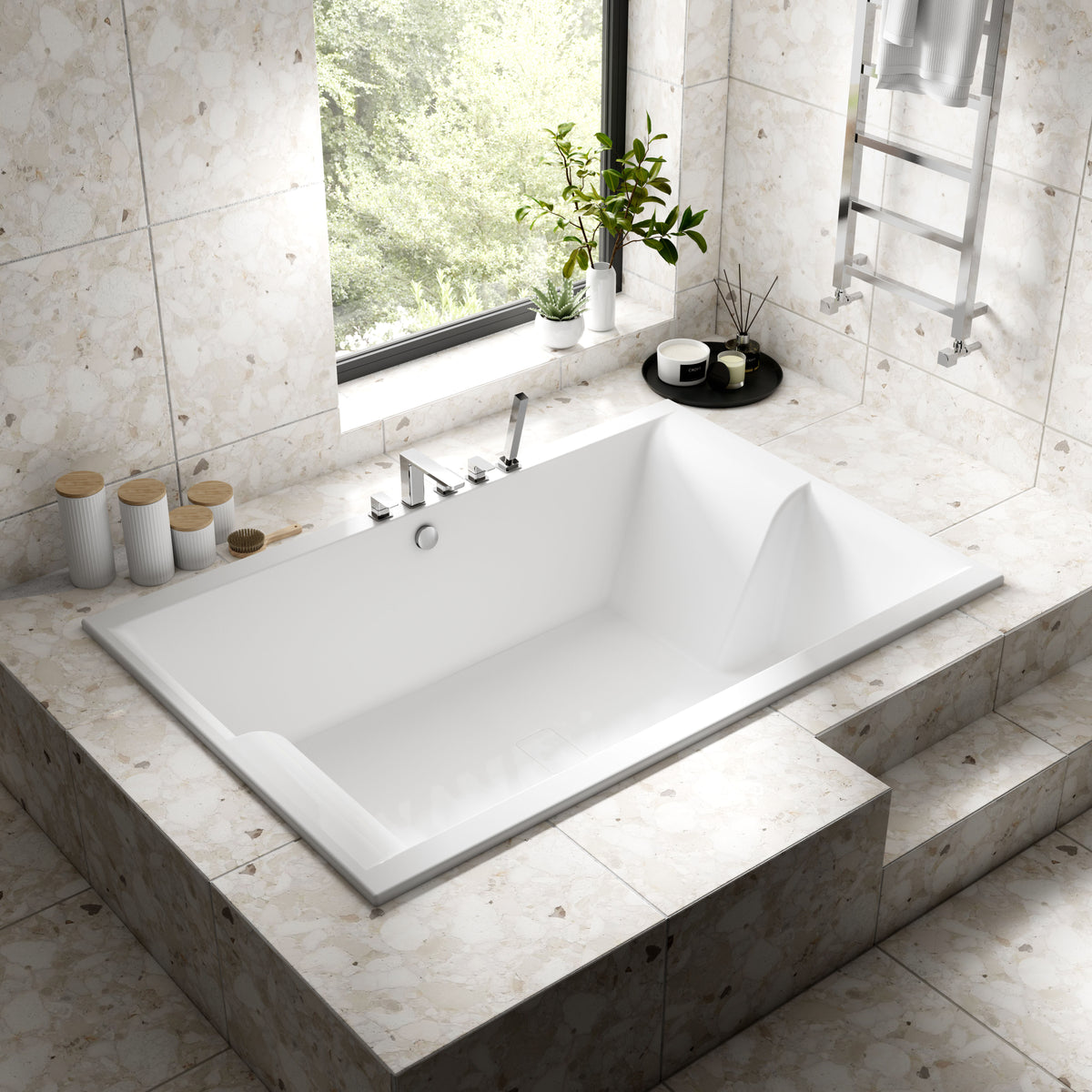Modern Splash 1800mm x 1200mm Double Ended Inset Spa Bath With Legs