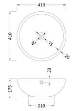 410mm Ceramic Round Vessel Basin
