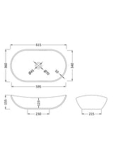 615mm Ceramic Vessel Basin