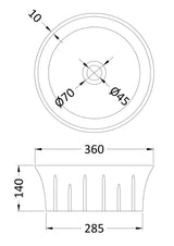 358mm Ceramic Basin Round Vessel