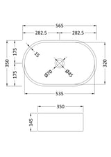 565mm Ceramic Oval Vessel Basin