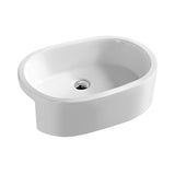 570mm Ceramic Oval Semi-Recessed Basin