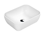 455mm Matt White Ceramic Rectangular Vessel Basin