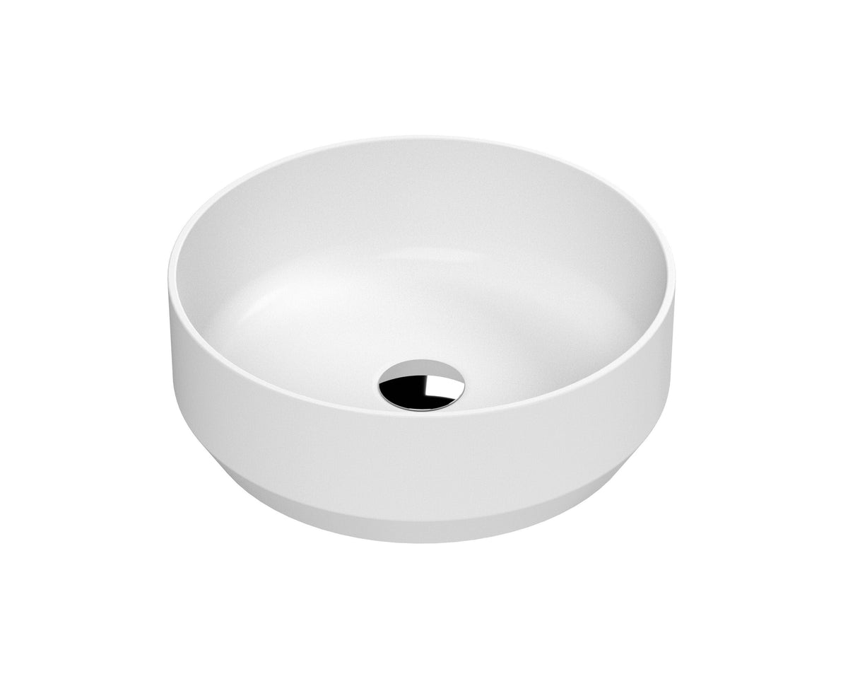 350mm Matt White Ceramic Round Vessel