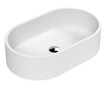 565mm Matt White Ceramic Oval Vessel Basin