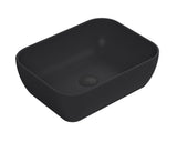 455mm Ceramic Matt Black Square Vessel Basin