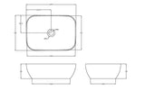 455mm Ceramic Matt Black Square Vessel Basin