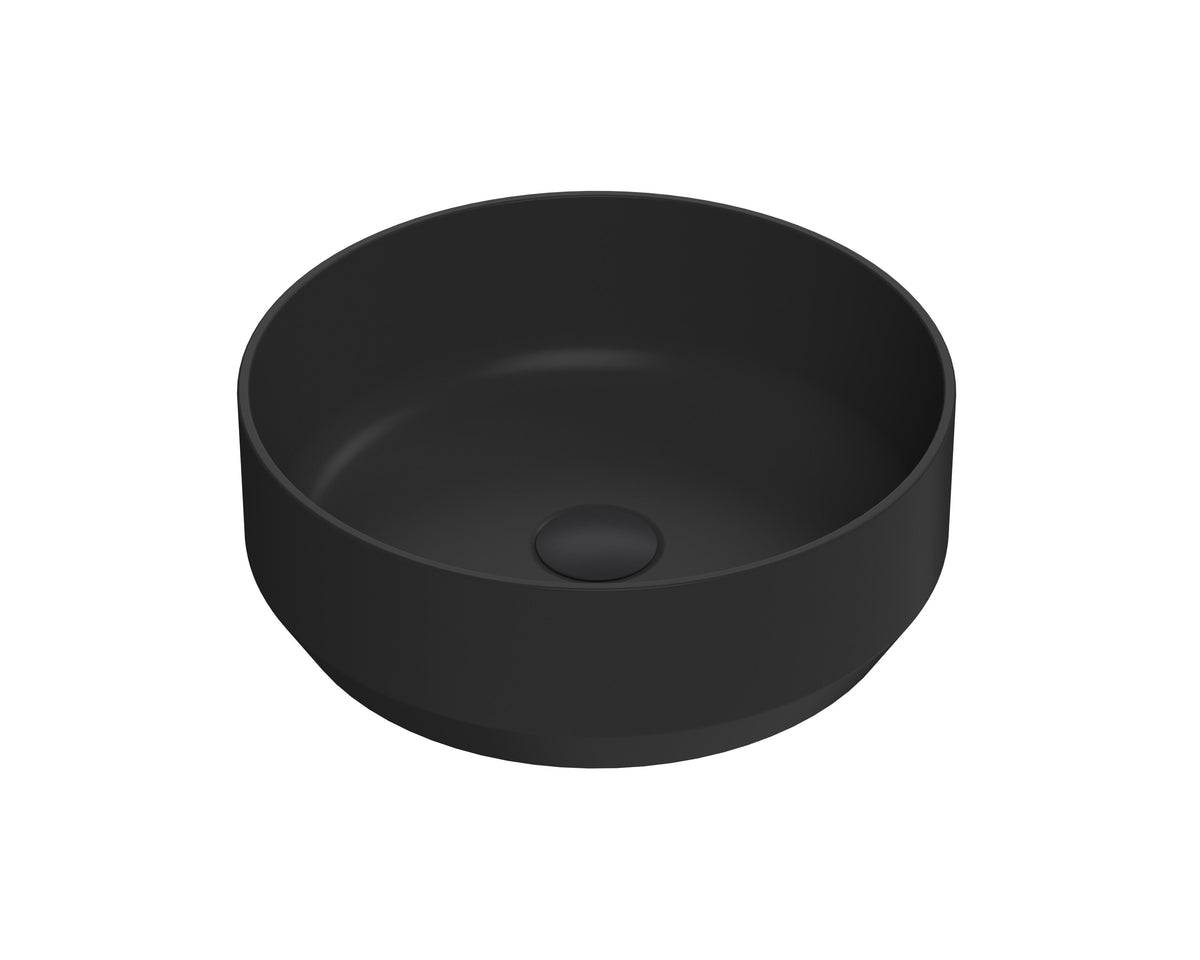 350mm Ceramic Matt Black Vessel Basin