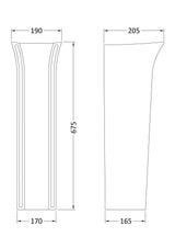 Modern Splash Freya White Contemporary Full Pedestal