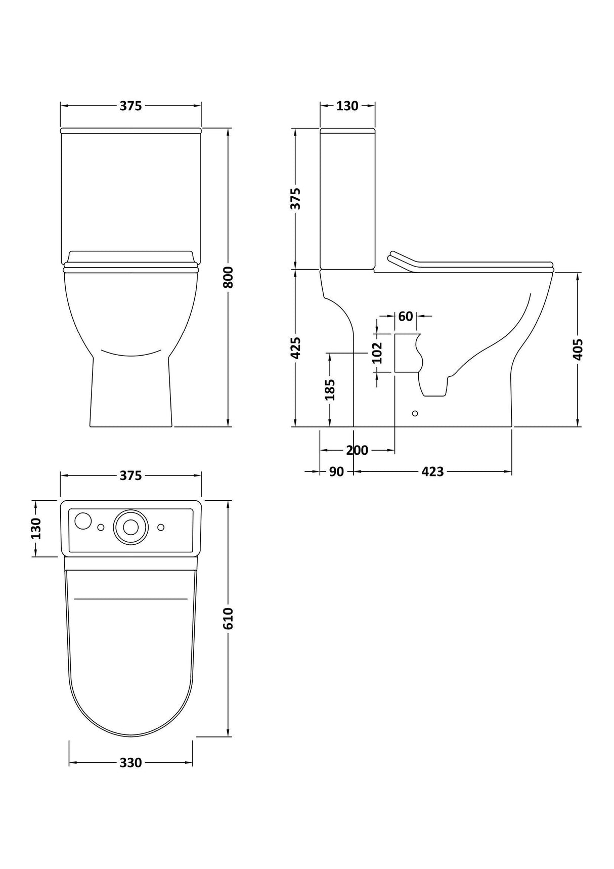 Modern Splash Freya Close Coupled Toilet