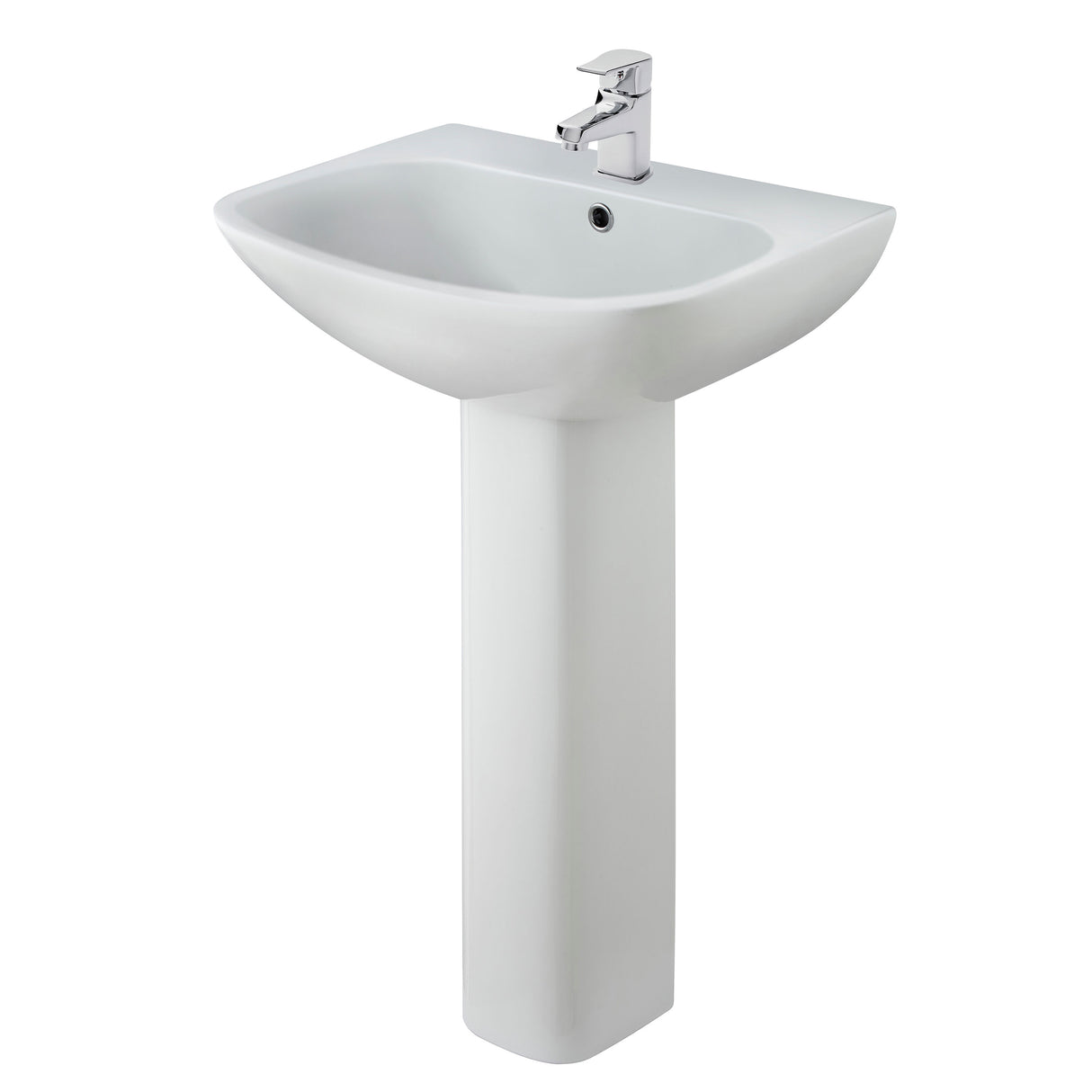 Modern Splash Ava 1 Tap Hole 545mm Basin & Pedestal