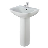 Modern Splash Ava 1 Tap Hole 545mm Basin & Pedestal