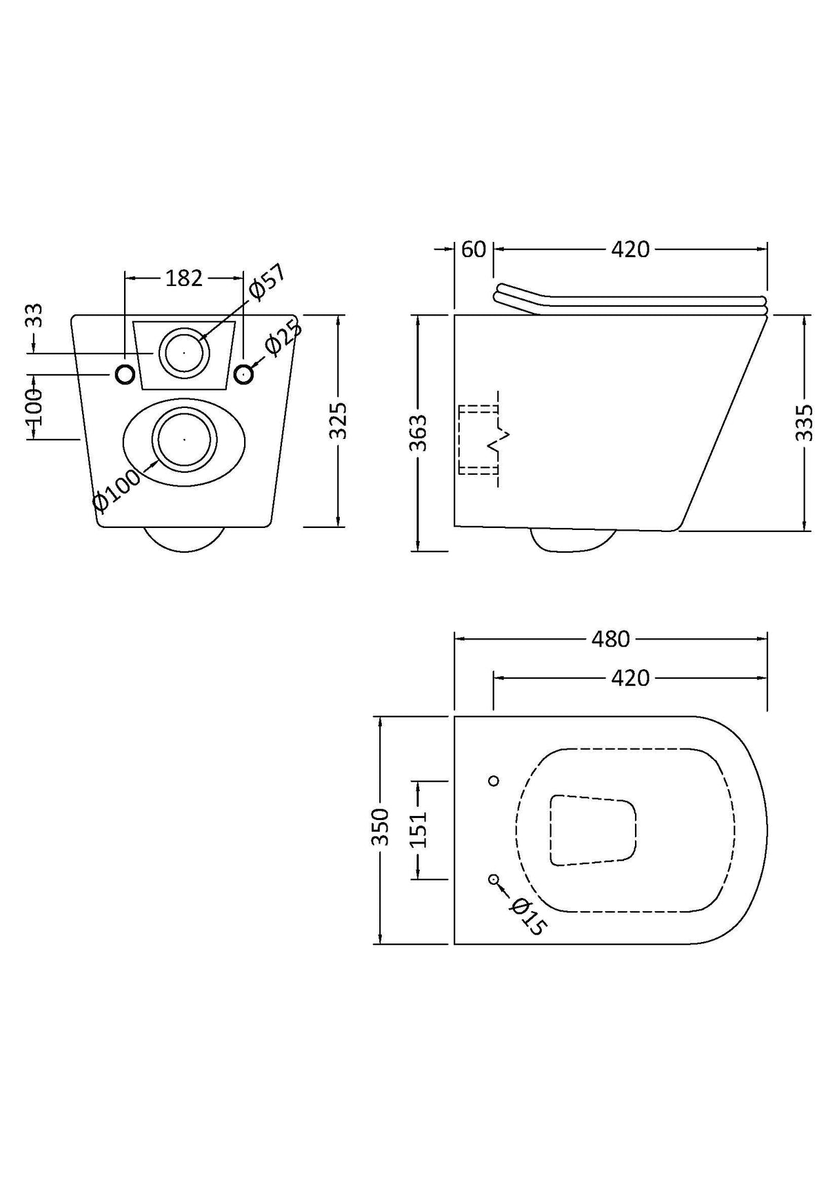 Modern Splash Orlen Wall Hung Pan