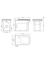 Modern Splash Ava Square Back to Wall Pan With Soft Close Seat