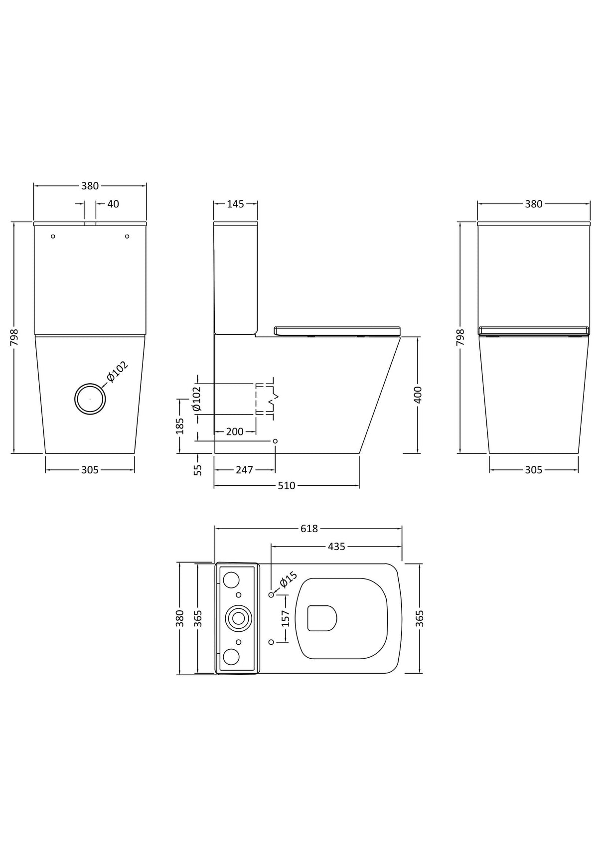 Modern Splash Orlen Close Coupled Toilet