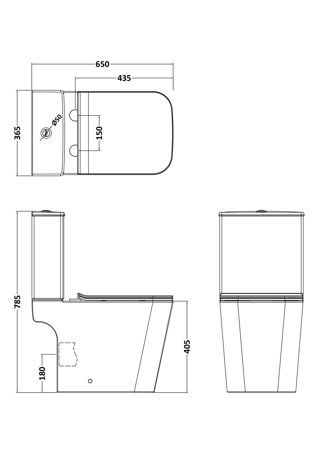 Modern Splash Orlen Rimless Close Coupled Toilet
