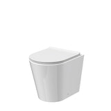 Modern Splash Fenton Round Rimless Back to Wall Toilet Pan With Soft Close Seat