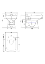 Modern Splash Bliss Square Back to Wall Toilet Pan