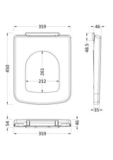 Modern Splash White D-Shaped Soft Close Toilet Seat With Top Fix Hinge