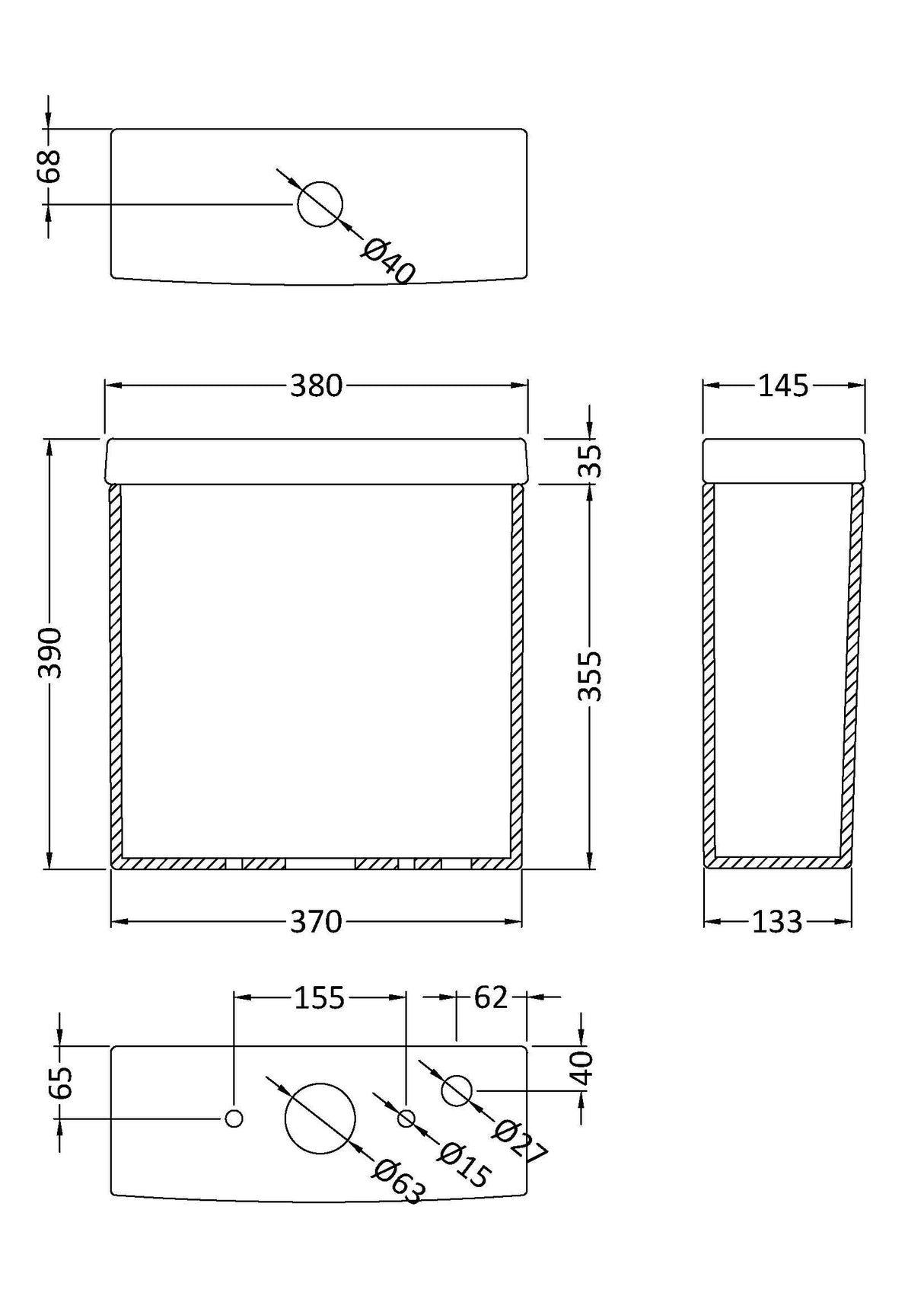 Modern Splash Harmony Cistern & Fittings